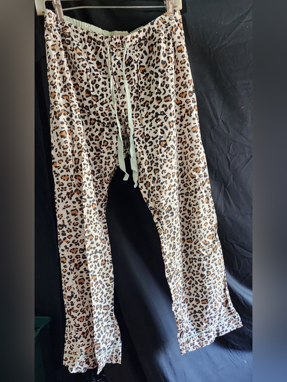 Leopard-Print Women's Lounge Pajama Pants - Cream/Brown